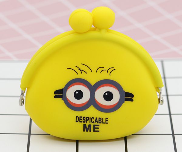 便攜矽膠錢包,卡扣矽膠(jiāo)零錢包,小(xiǎo)黃人零錢包 便攜矽(guī)膠錢包,卡扣矽膠零錢包,小黃人零錢包